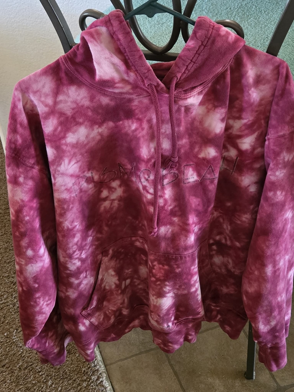 Tie-Dye Pink Hooded Pismo Beach Sweatshirt - Unbranded